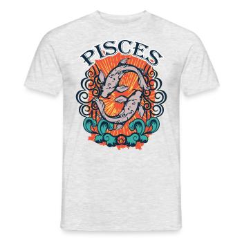 Équipe Poissons Signe du zodiaque Idée cadeau Cadeau - T-shirt homme - gris chiné - Devant - AI Model Male 178 dark (178cm)