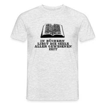 Book Books Books Design - Men's T-Shirt - heather grey - Front - AI Model Male 178 dark (178cm)