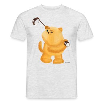Golf Katze Sport Lustig Kind Spiel Spaß Geschenk - Männer T-Shirt - Grau meliert - Vorne - AI Model Male 178 dark (178cm)