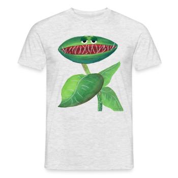 Pflanze Fleisch fressen lustig Kinder Geschenk - Männer T-Shirt - Grau meliert - Vorne - AI Model Male 178 dark (178cm)