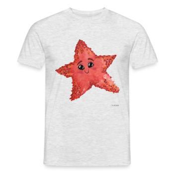 Étoile de mer animal cadeau doux enfants eau de mer - T-shirt homme - gris chiné - Devant - AI Model Male 178 dark (178cm)