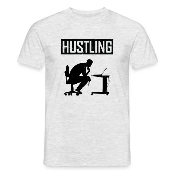 Computer Business Geek Entrepreneur Tech CEO - Men's T-Shirt - heather grey - Front - AI Model Male 178 dark (178cm)