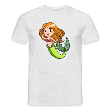 Meerjungfrau Mädchen Manga Wasser Nixe Geschenk - Männer T-Shirt - Grau meliert - Vorne - AI Model Male 178 dark (178cm)