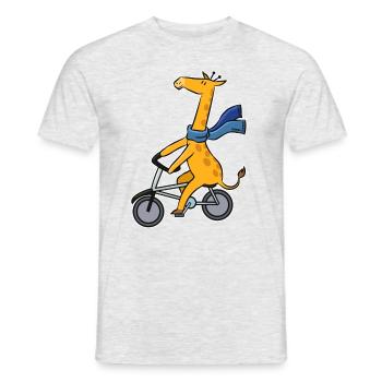 Giraffe Long Neck Bicycle Animal Tour Kids Gift - Men's T-Shirt - heather grey - Front - AI Model Male 178 dark (178cm)