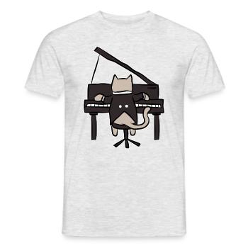 Cat Keyboard Piano Piano Music Kids Gift - Men's T-Shirt - heather grey - Front - AI Model Male 178 dark (178cm)