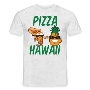 Pizza Hawaii Ananas Schinken Käse Tomate Geschenk - Männer T-Shirt - Grau meliert - Vorne - AI Model Male 178 dark (178cm)