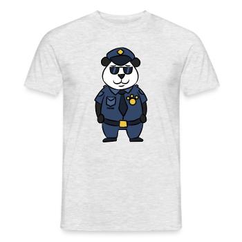 Cadeau de dessin animé panda ours de sécurité police - T-shirt homme - gris chiné - Devant - AI Model Male 178 dark (178cm)