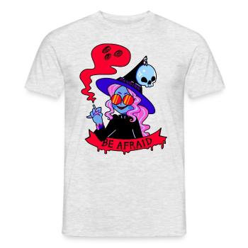 Witch Smokes Cigarette Halloween Party Gift - Men's T-Shirt - heather grey - Front - AI Model Male 178 dark (178cm)