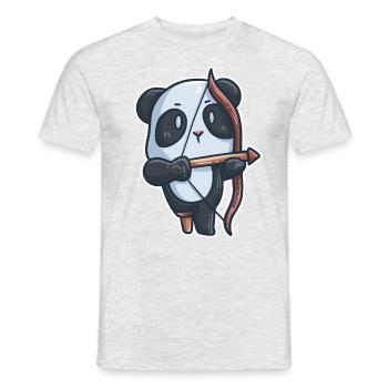 Panda Archery Disability Denture Gift - Men's T-Shirt - heather grey - Front - AI Model Male 178 dark (178cm)