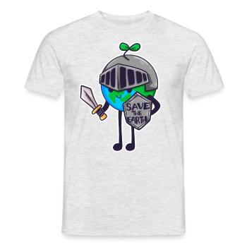 Knight Save The Earth Nature Environment Kids Gift - Men's T-Shirt - heather grey - Front - AI Model Male 178 dark (178cm)