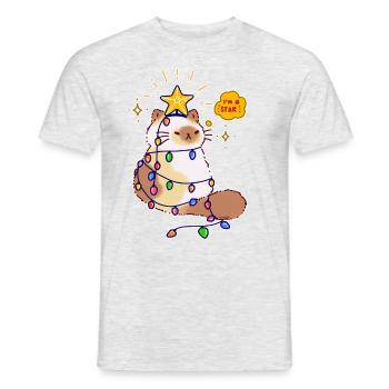 Cat String Light Star Christmas Tree Gift - Men's T-Shirt - heather grey - Front - AI Model Male 178 dark (178cm)