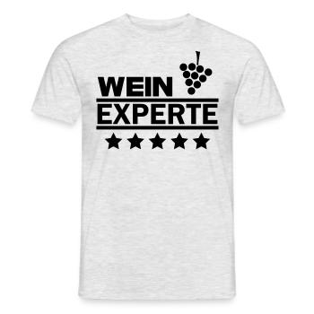 Wein Experte - Männer T-Shirt - Grau meliert - Vorne - AI Model Male 178 dark (178cm)