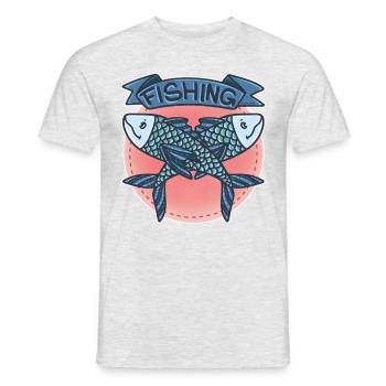Fishing Fish Lake River Pond Fin Bait Gift - Men's T-Shirt - heather grey - Front - AI Model Male 178 dark (178cm)