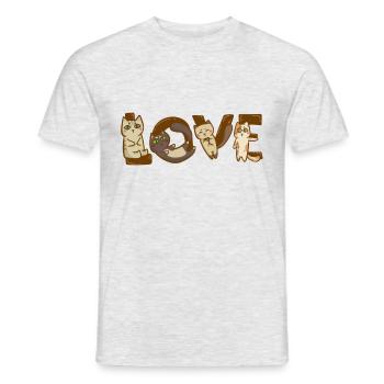 chats drôles aiment cadeau de miaou - T-shirt homme - gris chiné - Devant - AI Model Male 178 dark (178cm)