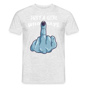 Va te faire foutre cadeau femme fille doigt du milieu - T-shirt homme - gris chiné - Devant - AI Model Male 178 dark (178cm)