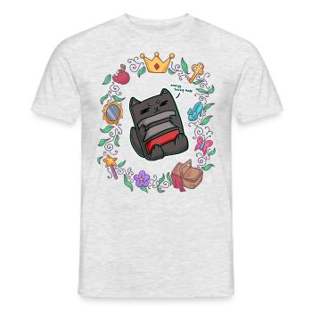 lazy cat chill out fairy tale - Men's T-Shirt - heather grey - Front - AI Model Male 178 dark (178cm)