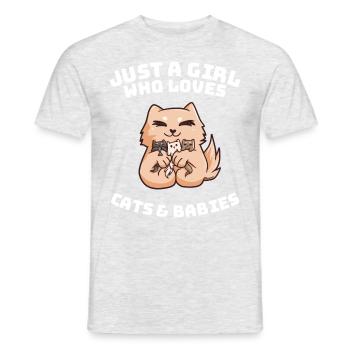 Cat mom baby child gift - Men's T-Shirt - heather grey - Front - AI Model Male 178 dark (178cm)