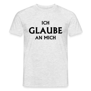 glaube geschenk - Männer T-Shirt - Grau meliert - Vorne - AI Model Male 178 dark (178cm)