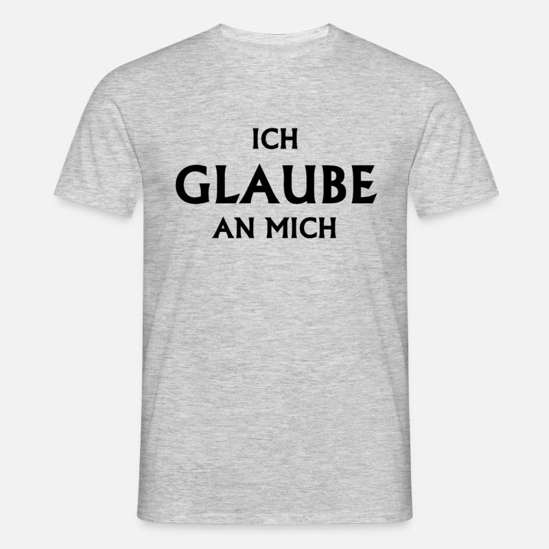 glaube geschenk - Männer T-Shirt - Grau meliert