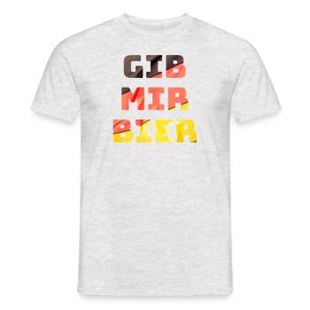 Cadeau de vacances drapeau Allemagne bière - T-shirt homme - gris chiné - Devant - AI Model Male 178 dark (178cm)