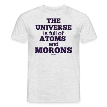 Idiot idiot atom science - Men's T-Shirt - heather grey - Front - AI Model Male 178 dark (178cm)