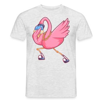 tamponner flamant drôle fête oiseau - T-shirt homme - gris chiné - Devant - AI Model Male 178 dark (178cm)
