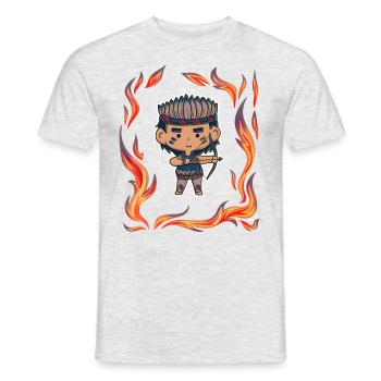 Children boys indians anime manga comic gift - Men's T-Shirt - heather grey - Front - AI Model Male 178 dark (178cm)
