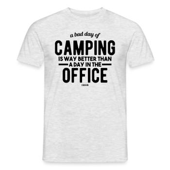 Camping Aventures sauvages camping tente de tourisme - T-shirt homme - gris chiné - Devant - AI Model Male 178 dark (178cm)