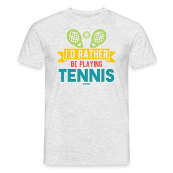Tennis sport entraîneur balle de tennis drôle - T-shirt homme - gris chiné - Devant - AI Model Male 178 dark (178cm)