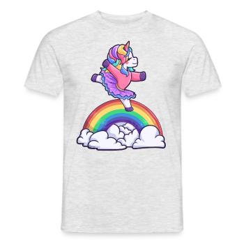 Ballerina Einhorn Mädchen tanzen Unicorn - Männer T-Shirt - Grau meliert - Vorne - AI Model Male 178 dark (178cm)