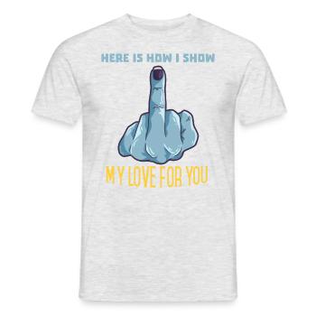 Nope Fuck You Nein lustiges Geschenk - Männer T-Shirt - Grau meliert - Vorne - AI Model Male 178 dark (178cm)