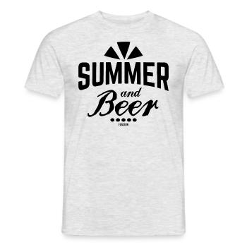 Sommer Bier Sonne Strand Urlaub Geschenk - Männer T-Shirt - Grau meliert - Vorne - AI Model Male 178 dark (178cm)