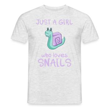 Juste une fille qui aime les escargots Escargot - T-shirt homme - gris chiné - Devant - AI Model Male 178 dark (178cm)