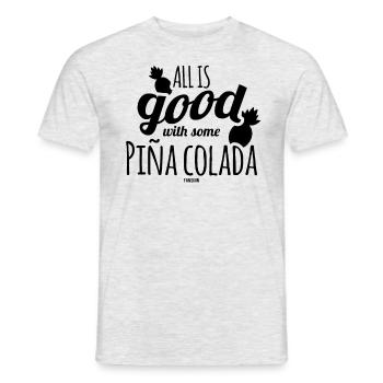 Pina Colada Cocktail Summer Party Ananas - T-shirt homme - gris chiné - Devant - AI Model Male 178 dark (178cm)