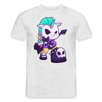 Einhorn Hardrock Metal Musik Geschenk - Männer T-Shirt - Grau meliert - Vorne - AI Model Male 178 dark (178cm)
