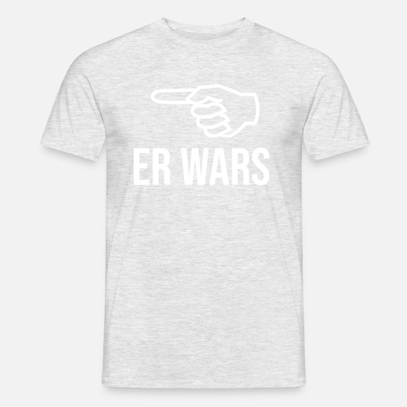 Er wars - Männer T-Shirt - Grau meliert