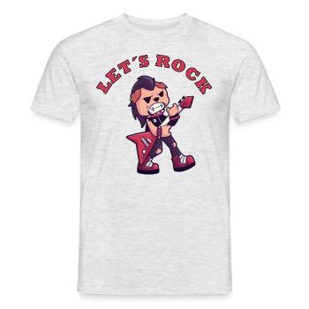 Let´s Rock Hund Metal Musik Geschenk - Männer T-Shirt - Grau meliert - Vorne - AI Model Male 178 dark (178cm)