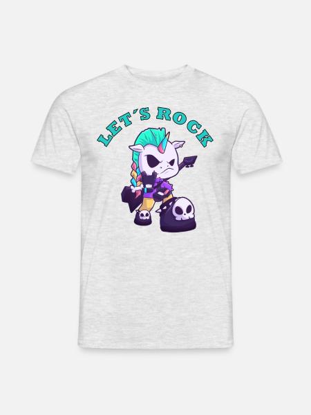 Rockons la licorne métal musique licorne - T-shirt homme - gris chiné