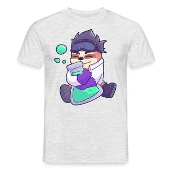 mad scientist sloth nerd - Men's T-Shirt - heather grey - Front - AI Model Male 178 dark (178cm)