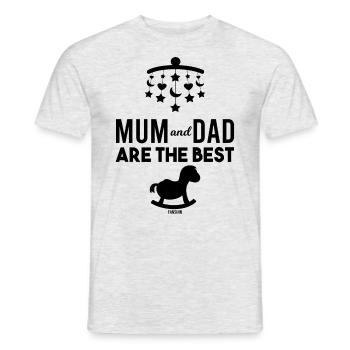 Baby child son daughter loves mom dad - Men's T-Shirt - heather grey - Front - AI Model Male 178 dark (178cm)