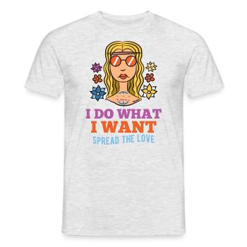 I Do What I Want Woman Girl Hippie - Men's T-Shirt - heather grey - Front - AI Model Male 178 dark (178cm)