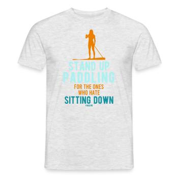 Stand Up Paddling SUP Surf Surf - T-shirt homme - gris chiné - Devant - AI Model Male 178 dark (178cm)