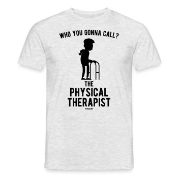 fysiotherapie - Heren T-shirt - grijs gemêleerd - Voor - AI Model Male 178 dark (178cm)