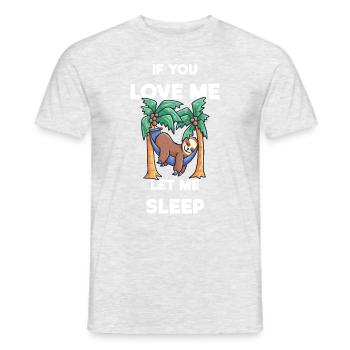 sleeping sloth love tired bed - Men's T-Shirt - heather grey - Front - AI Model Male 178 dark (178cm)