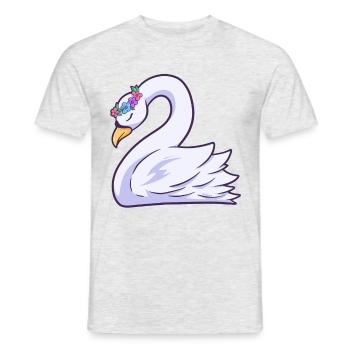 Schwan - Männer T-Shirt - Grau meliert - Vorne - AI Model Male 178 dark (178cm)