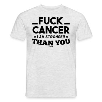 Fuck Cancer Thyroid Cancer Ill - Men's T-Shirt - heather grey - Front - AI Model Male 178 dark (178cm)
