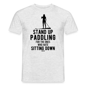 Stand up paddling - Men's T-Shirt - heather grey - Front - AI Model Male 178 dark (178cm)