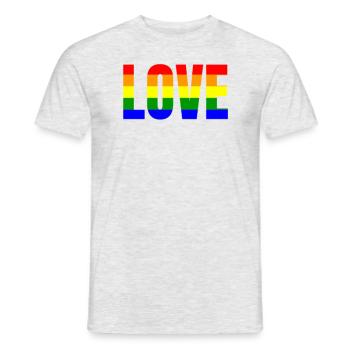 LBGT Liebe Pride - T-shirt homme - gris chiné - Devant - AI Model Male 178 dark (178cm)
