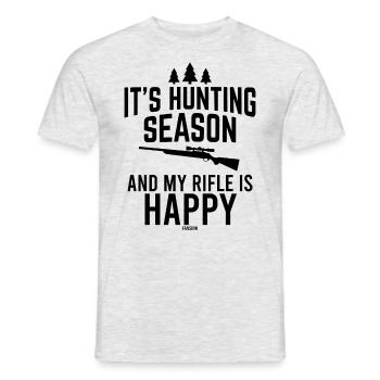hunt hunter gift - Men's T-Shirt - heather grey - Front - AI Model Male 178 dark (178cm)