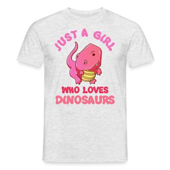 Just A Girl Who Love Dinosaurs Trex - Männer T-Shirt - Grau meliert - Vorne - AI Model Male 178 dark (178cm)